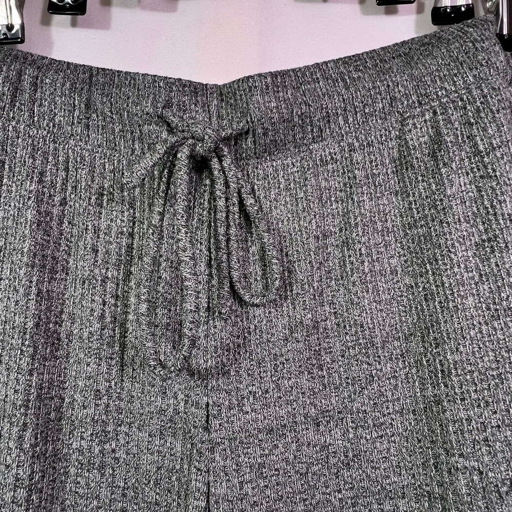 Cuddl Duds Womens 3 Piece Lounge Set Charcoal Gray Ribbed Cardigan Tank Pants L - Picture 8 of 11